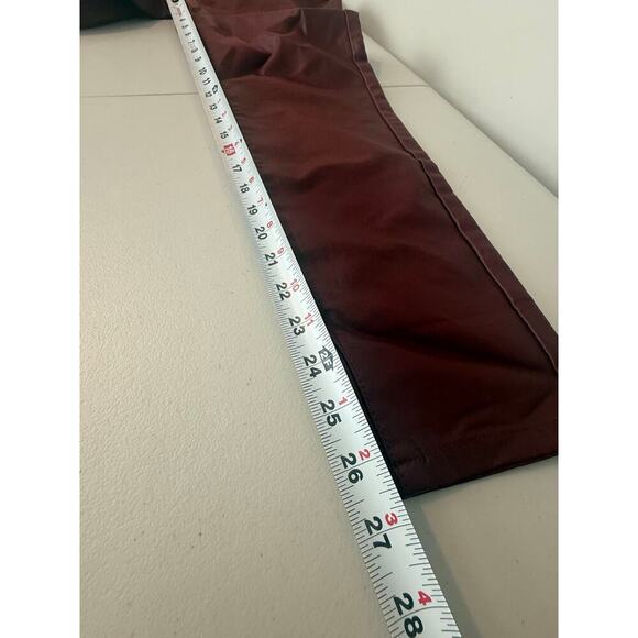 NWT Faux‎ Leather Burgundy pants size 14/16 - Picture 7 of 9